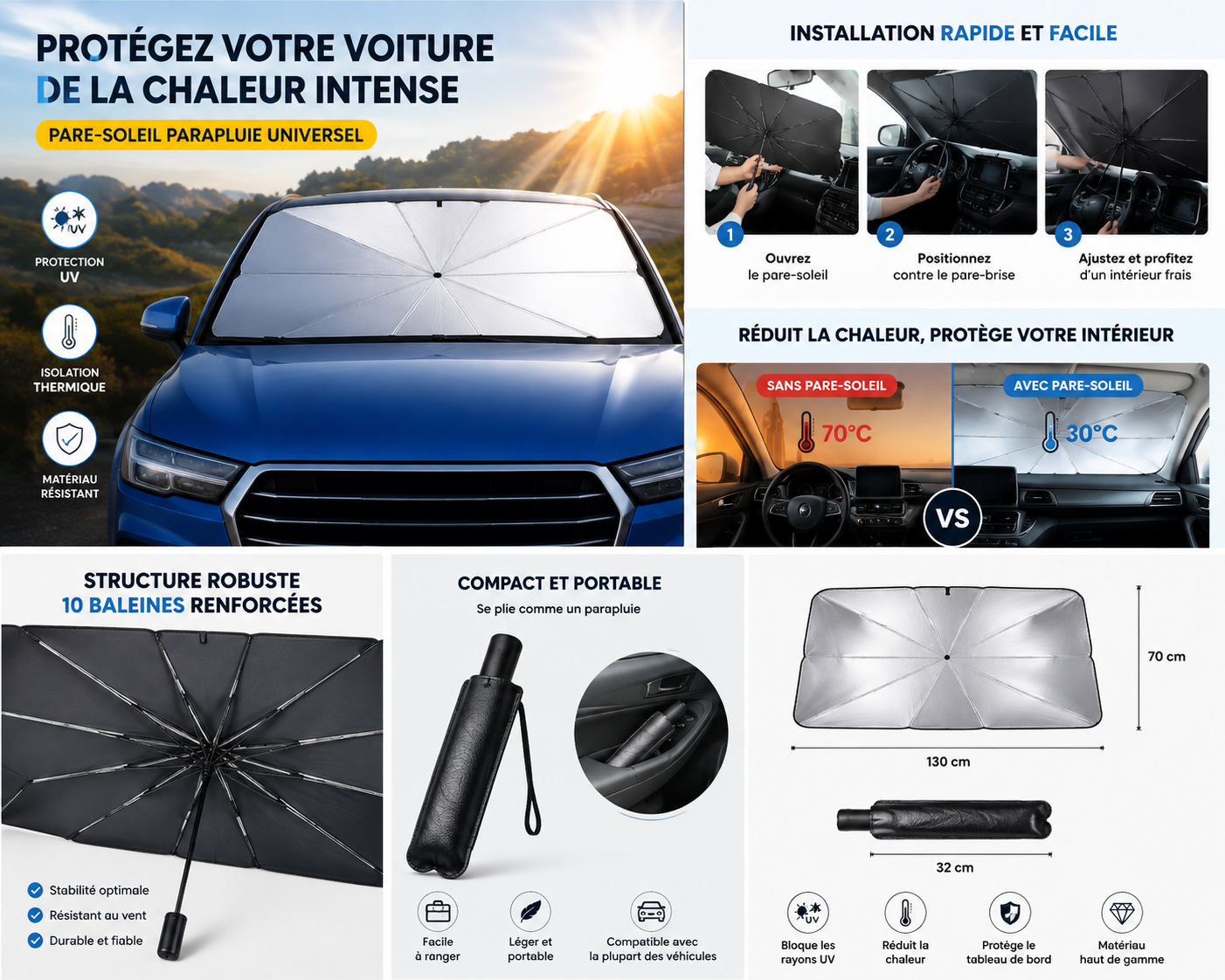 Pare-soleil voiture - visuel produit