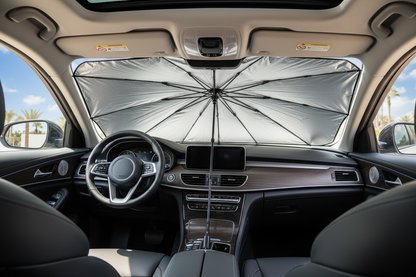 Umbrella sun shade installed